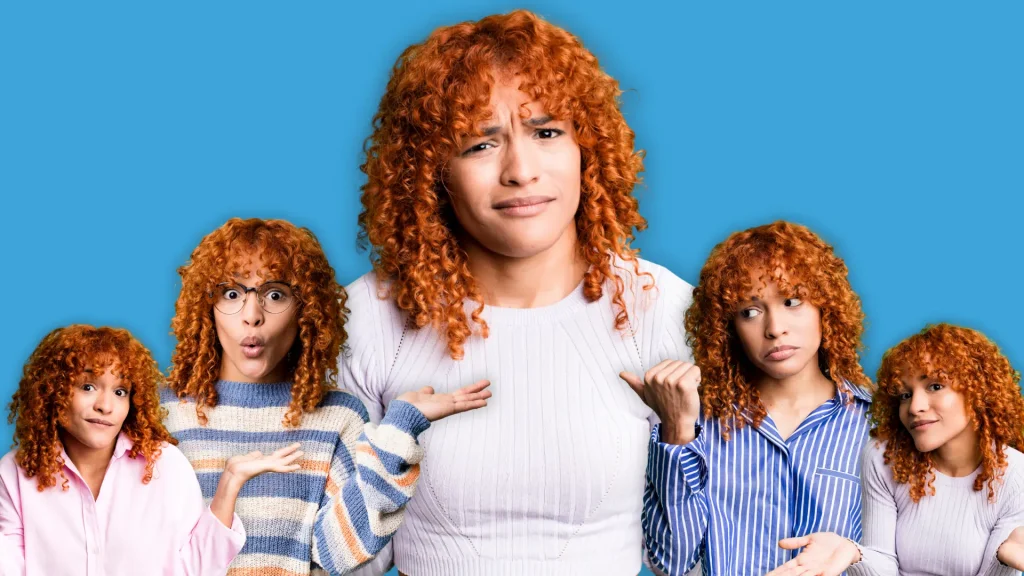 Cette jeune femme ne sait plus vraiment qui elle est lorsqu'elle est au travail car elle porte un masque social.