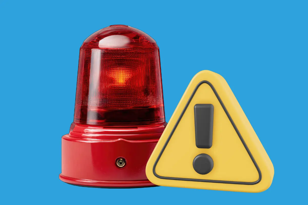 une alarme et un panneau warning pour montrer qu'il y a quelque chose d'important à savoir sur le financement du bilan de compétences à Nantes